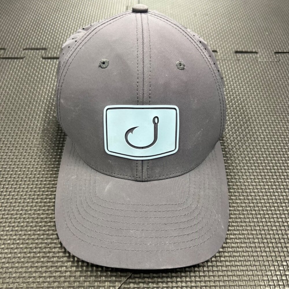 Avid Gear Gray Fishing Hat With Perforated Panels & Adjustable Strap